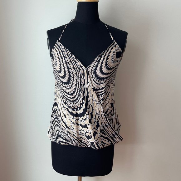Chelsea Flower Printed Silk Halter Tank - Picture 1 of 14